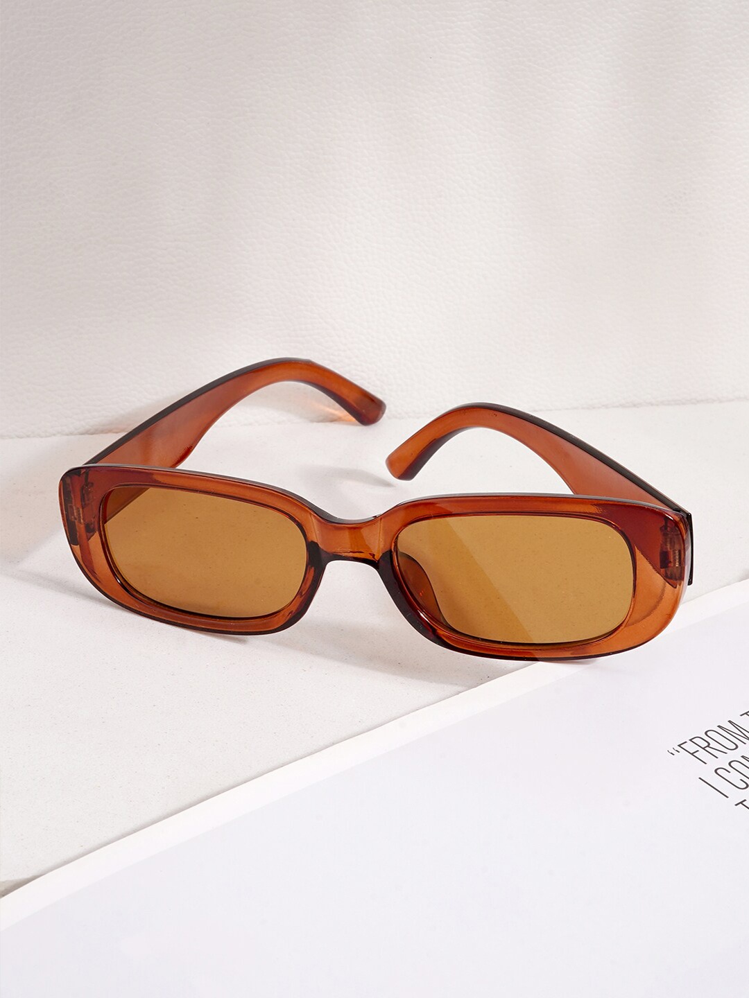 

JOKER & WITCH Women Rectangle Sunglasses JWSG75, Brown