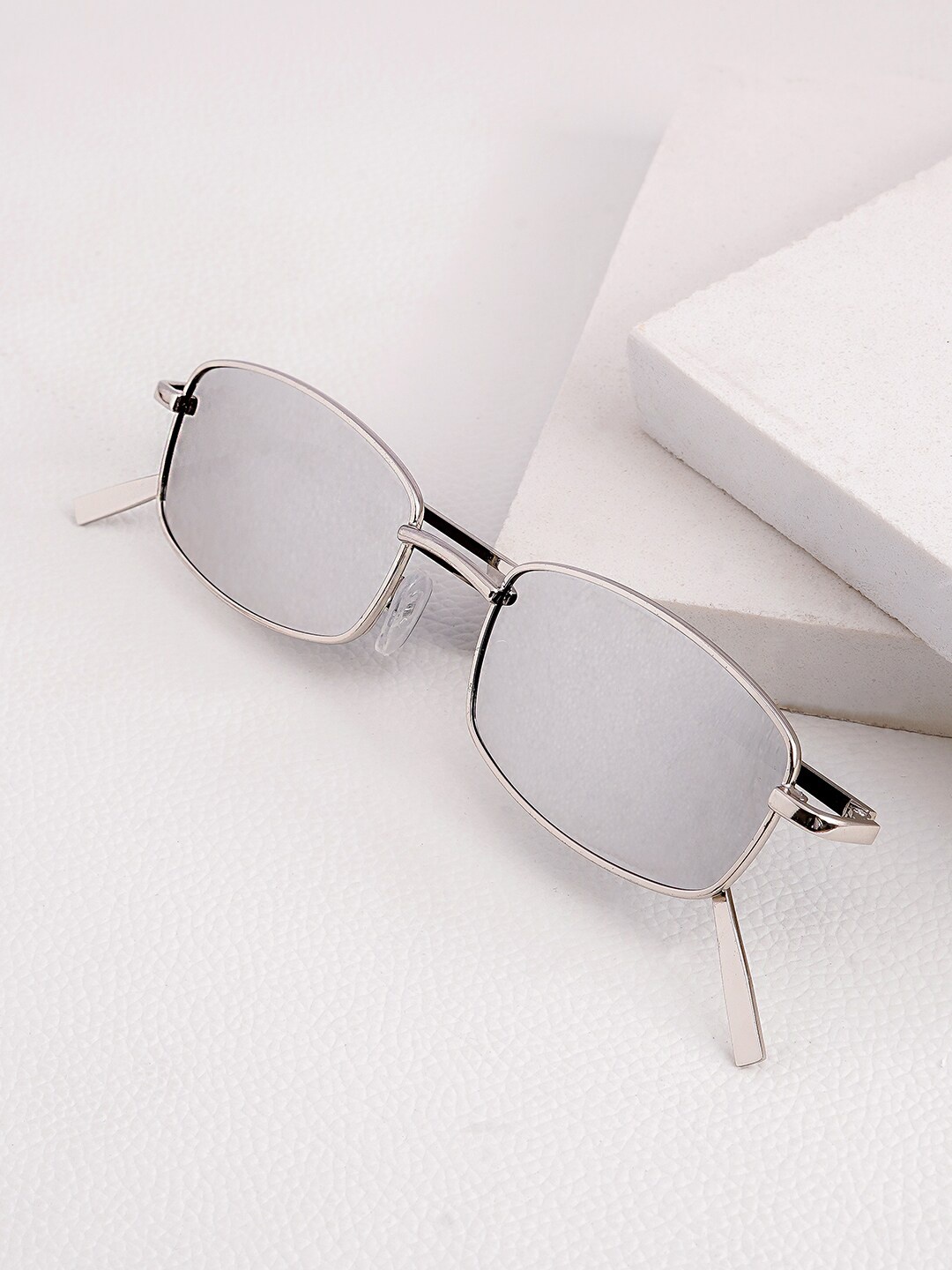 

JOKER & WITCH Unisex Rectangle Sunglasses JWSG108, Silver