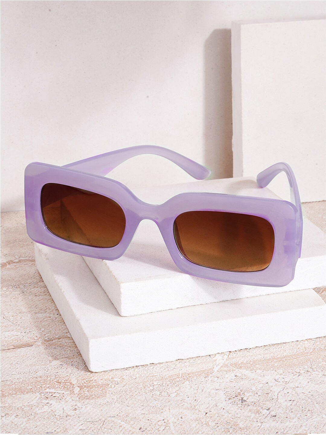 

JOKER & WITCH Women Rectangle Sunglasses with UV Protected Lens JWSG81, Brown