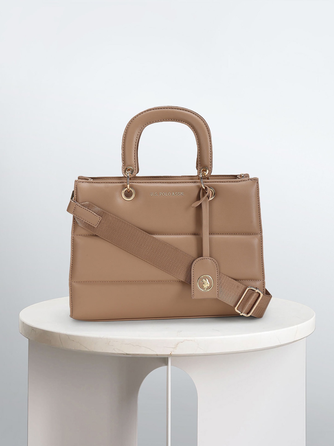 

U.S. Polo Assn. Women Textured Shoulder Bag, Beige