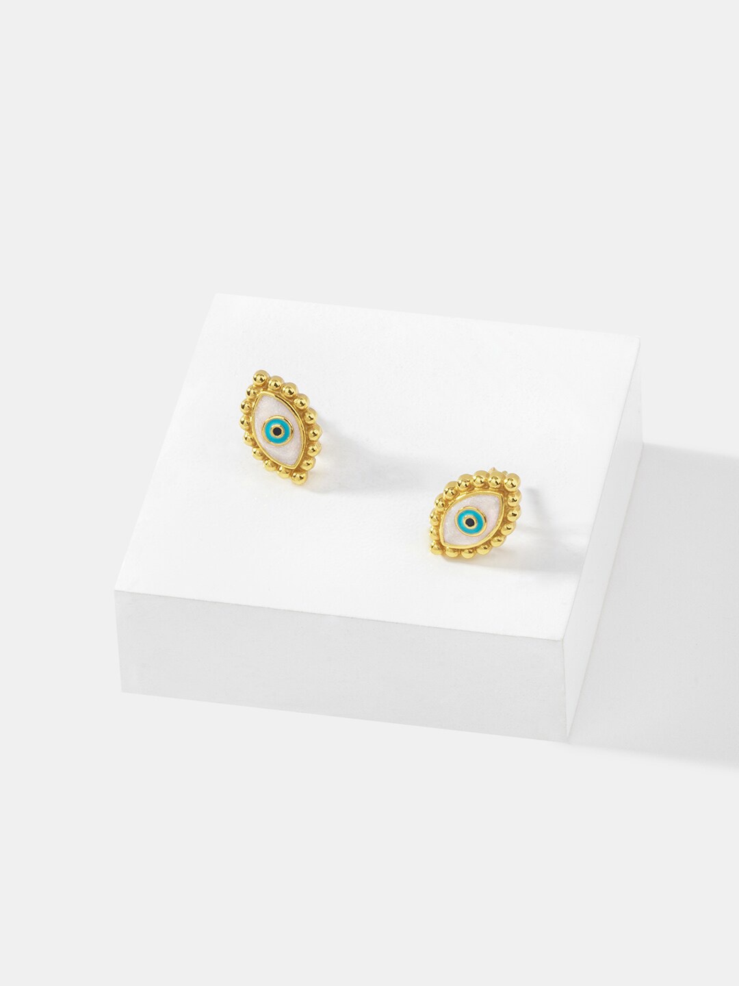 

SHAYA Gold-Plated Contemporary Sterling Silver Stone Stud Earrings