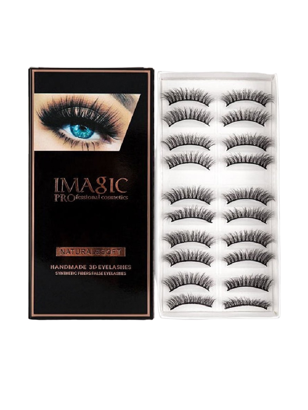 

Veoni BELLE 20-Pcs Faux Mink Eyelashes - Medium L04, Black