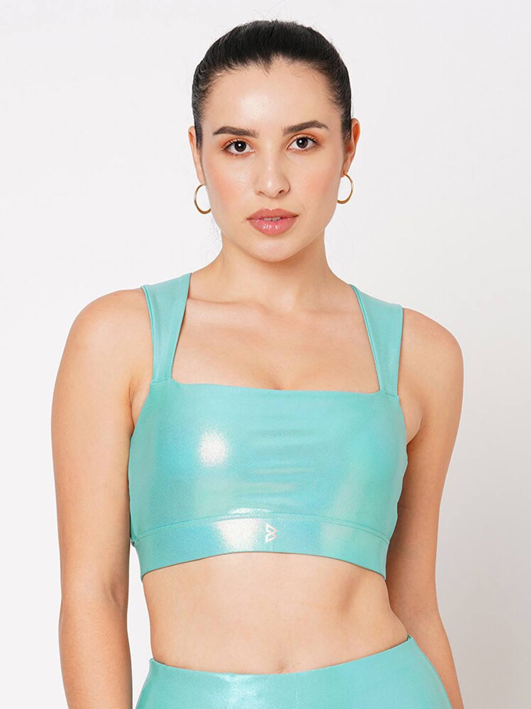 

BODD ACTIVE Full Coverage Heavily Padded Yoga Workout Bra With All Day Comfort, Turquoise blue