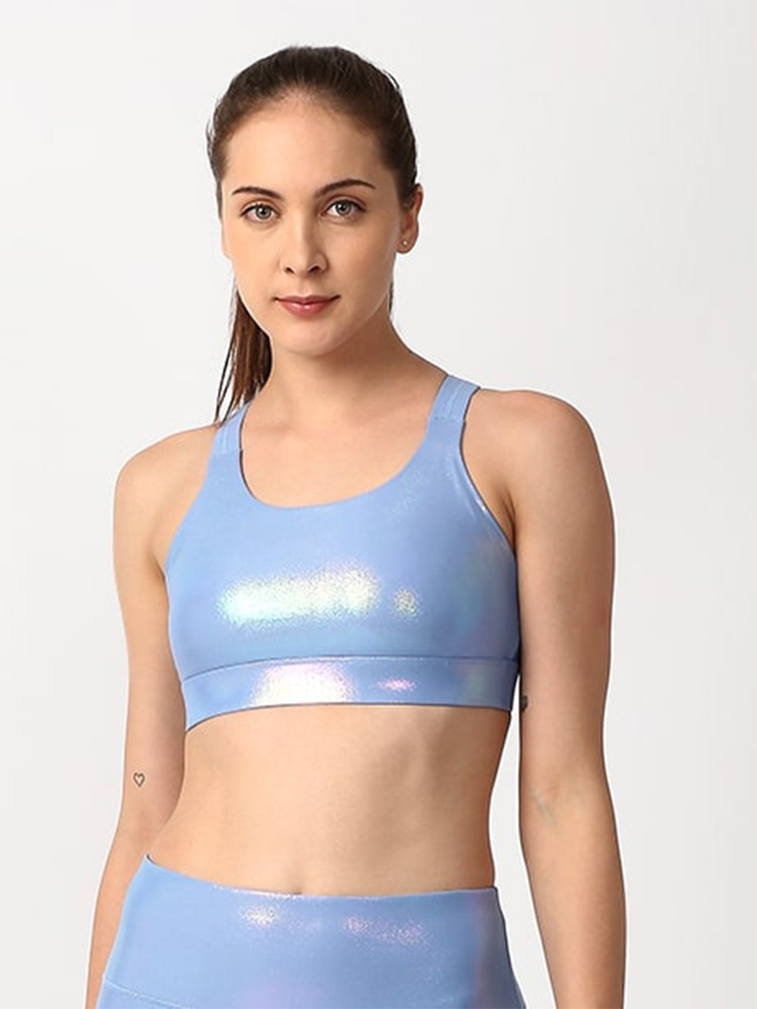 

BODD ACTIVE Full Coverage Heavily Padded Yoga Workout Bra With All Day Comfort, Blue