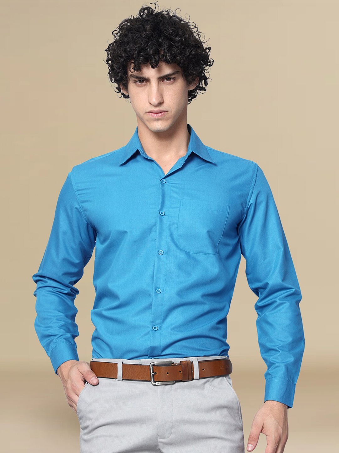 

tee projekt Standard Spread Collar Formal Shirt, Turquoise blue