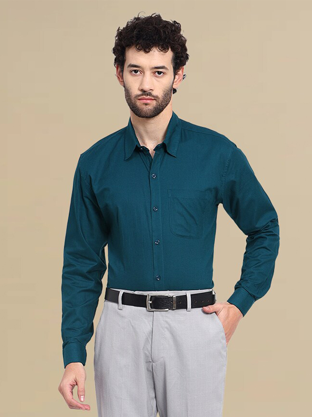 

tee projekt Standard Spread Collar Formal Shirt, Teal