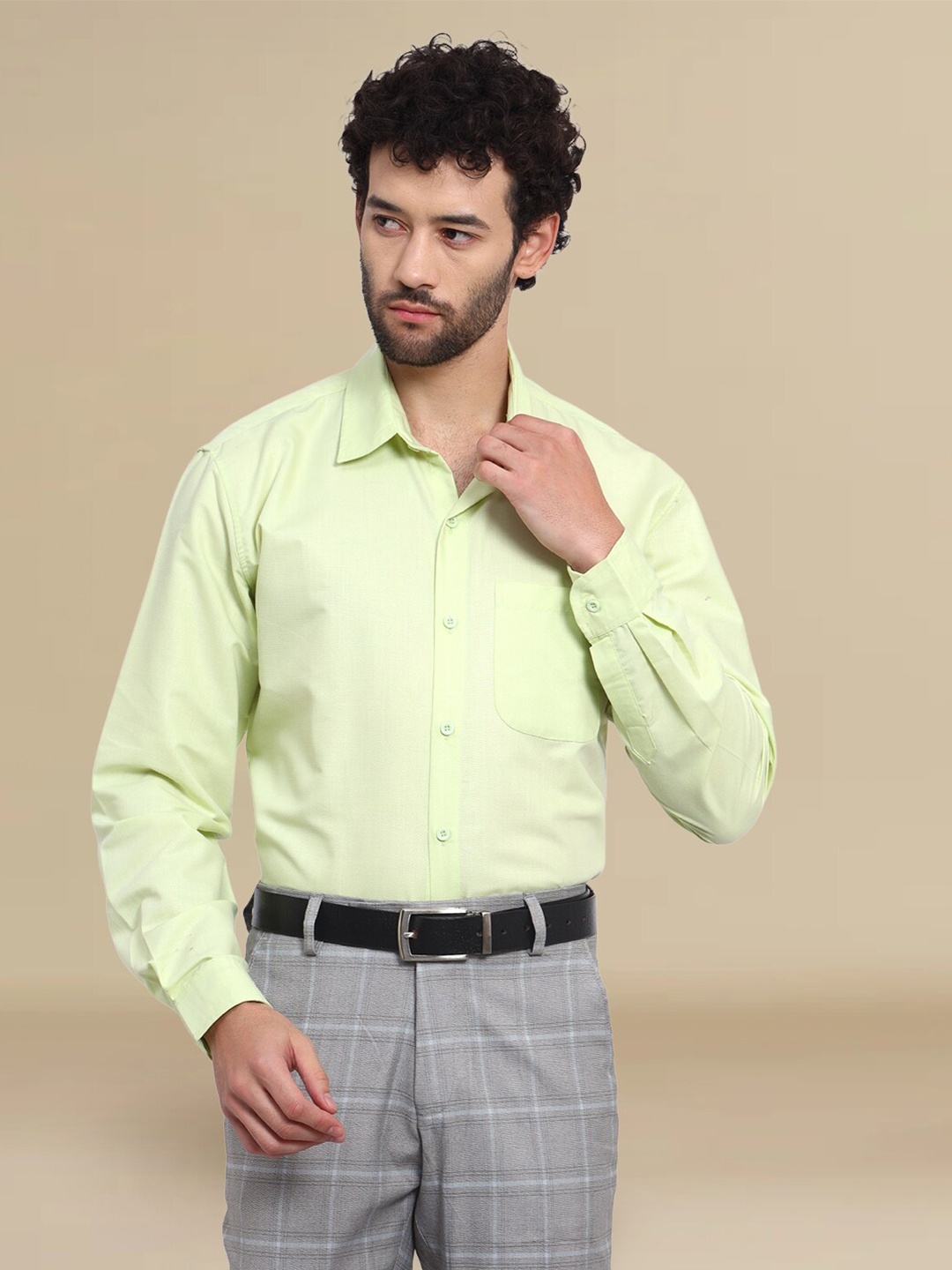 

tee projekt Standard Spread Collar Formal Shirt, Lime green