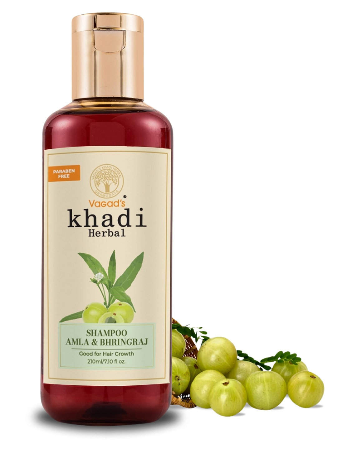 

Vagads Khadi Herbal Amla Bhringraj Shampoo - 210ml, Brown