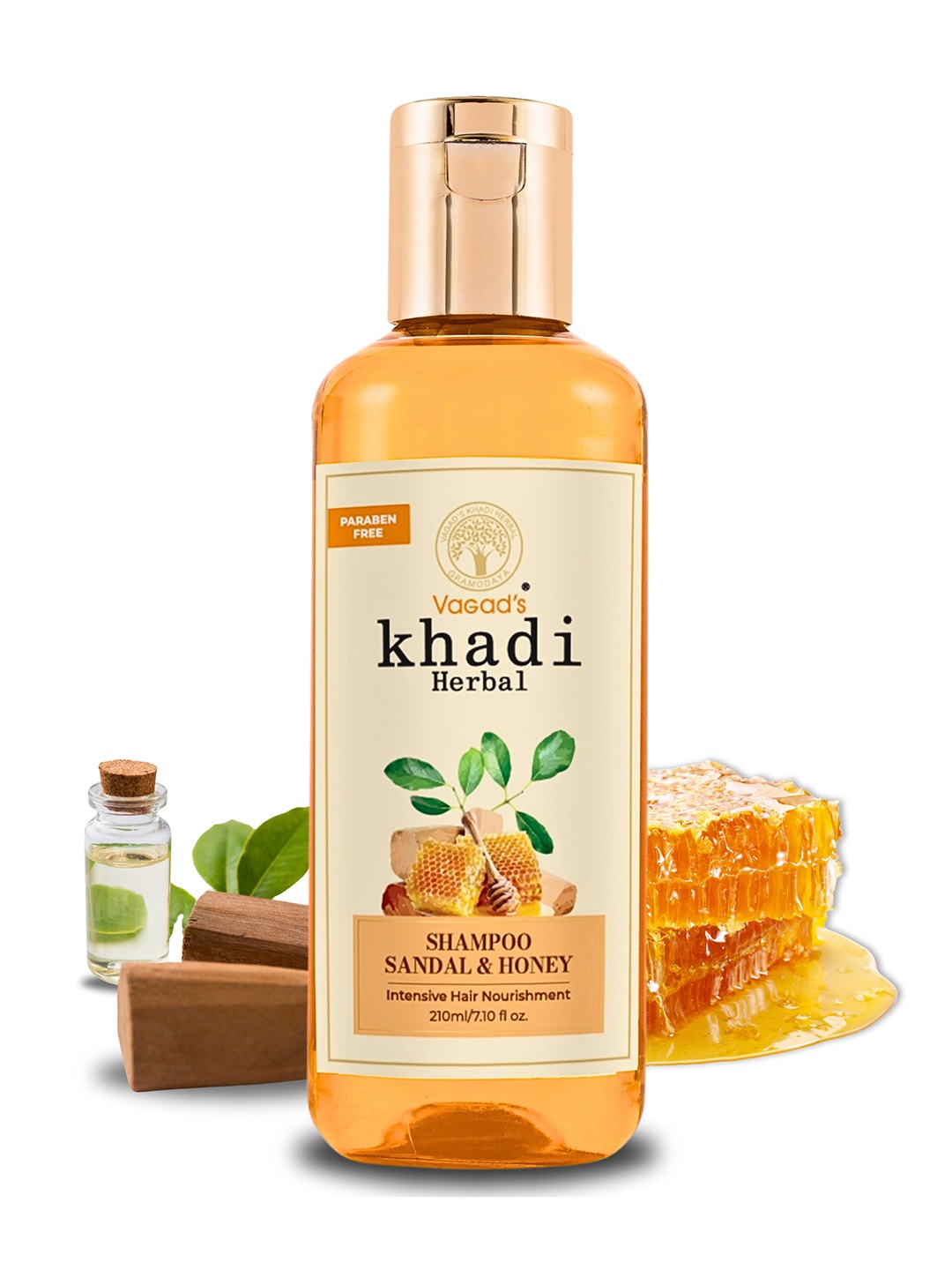 

Vagads Khadi Herbal Sandal & Honey Shampoo - 210 ml, Orange