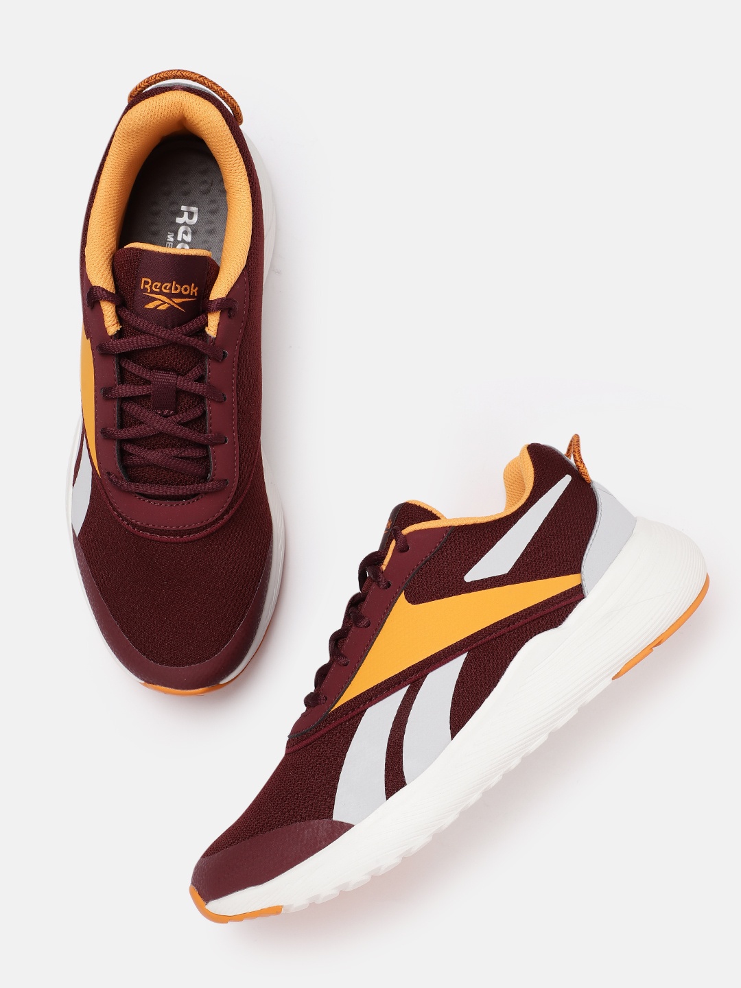 

Reebok Men Woven Design Effect Runner Shoes, Maroon