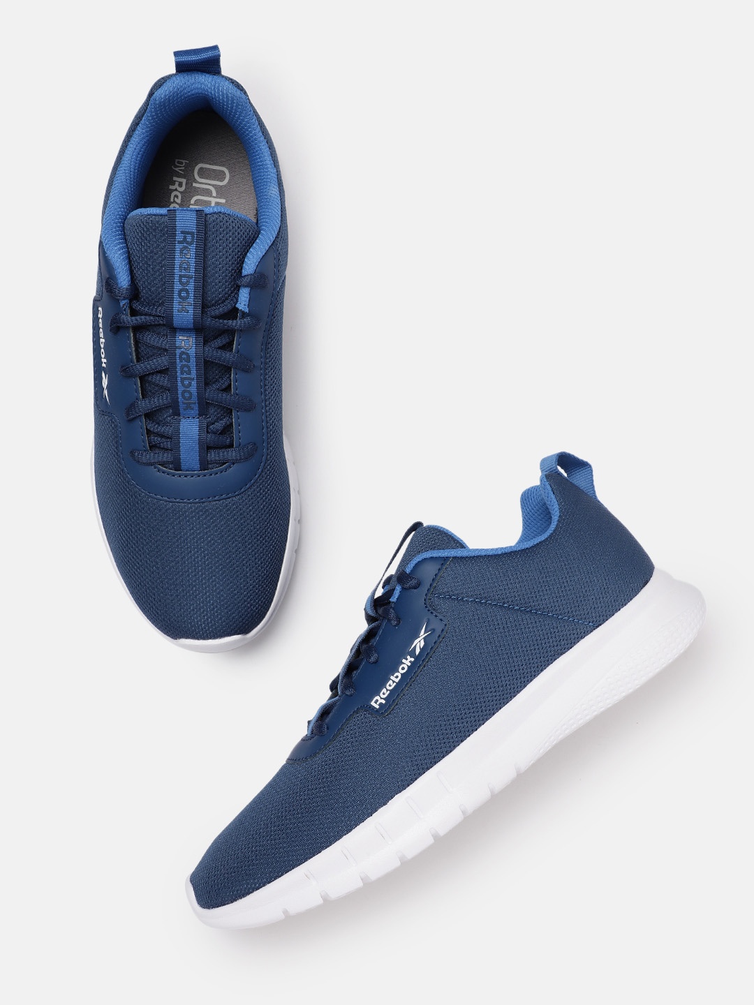 

Reebok Men Woven Design Stride Walker Shoes, Blue
