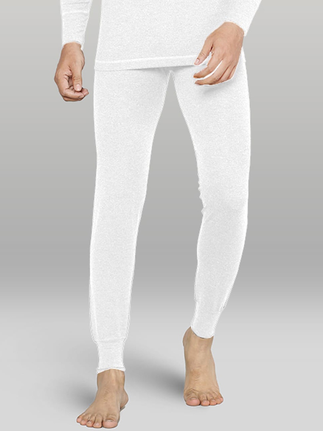 

INFERNO Men Cotton Thermal Bottoms, White