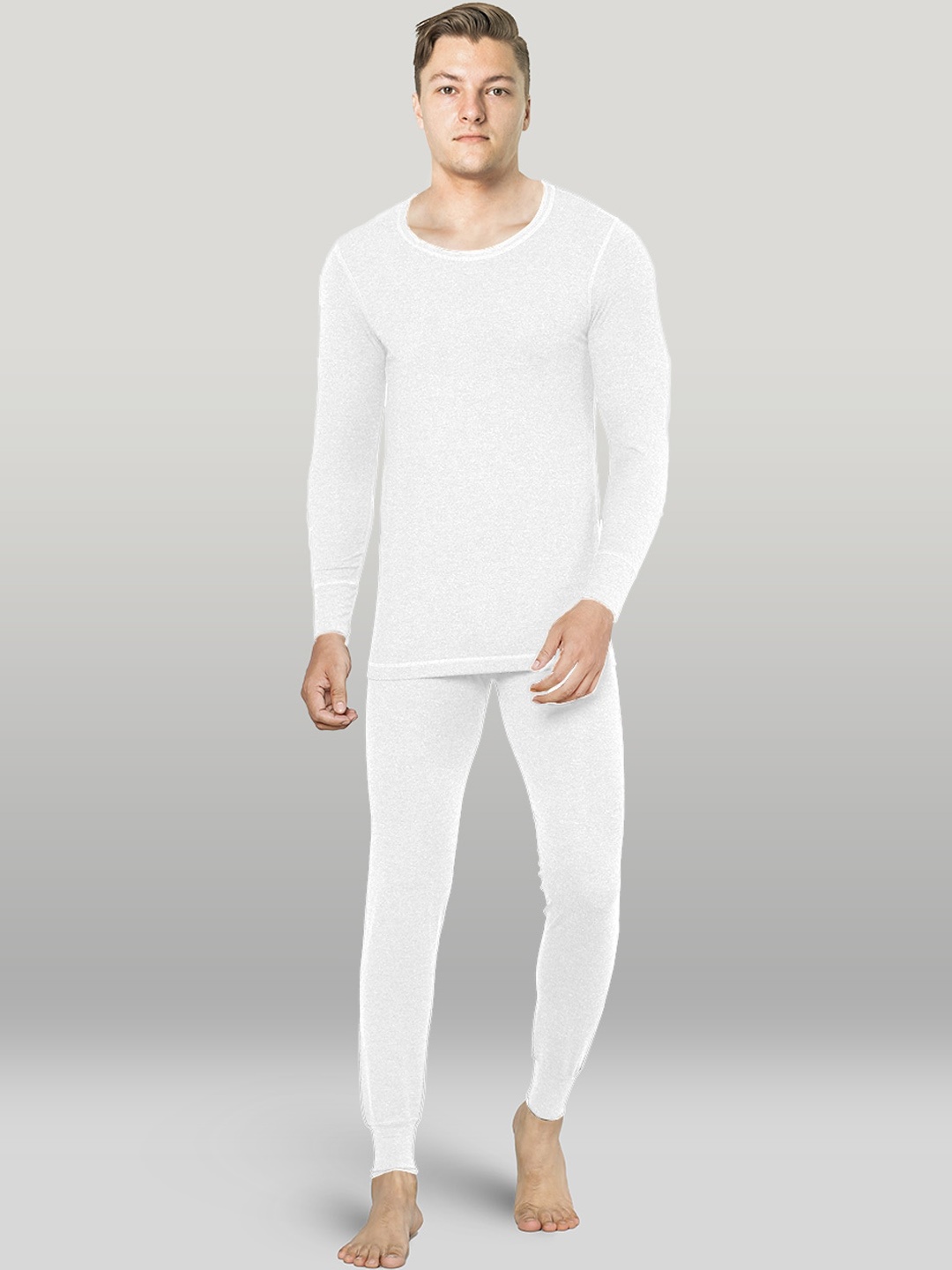 

INFERNO Round Neck Cotton Thermal Set, White