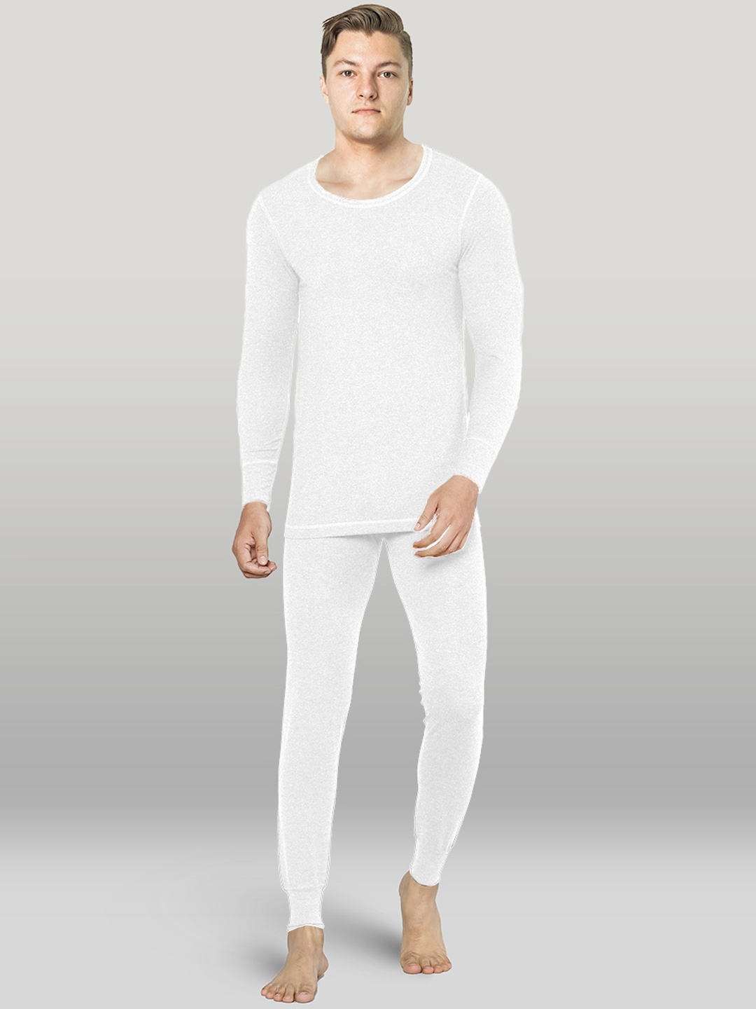 

INFERNO Round Neck Cotton Thermal Set, White