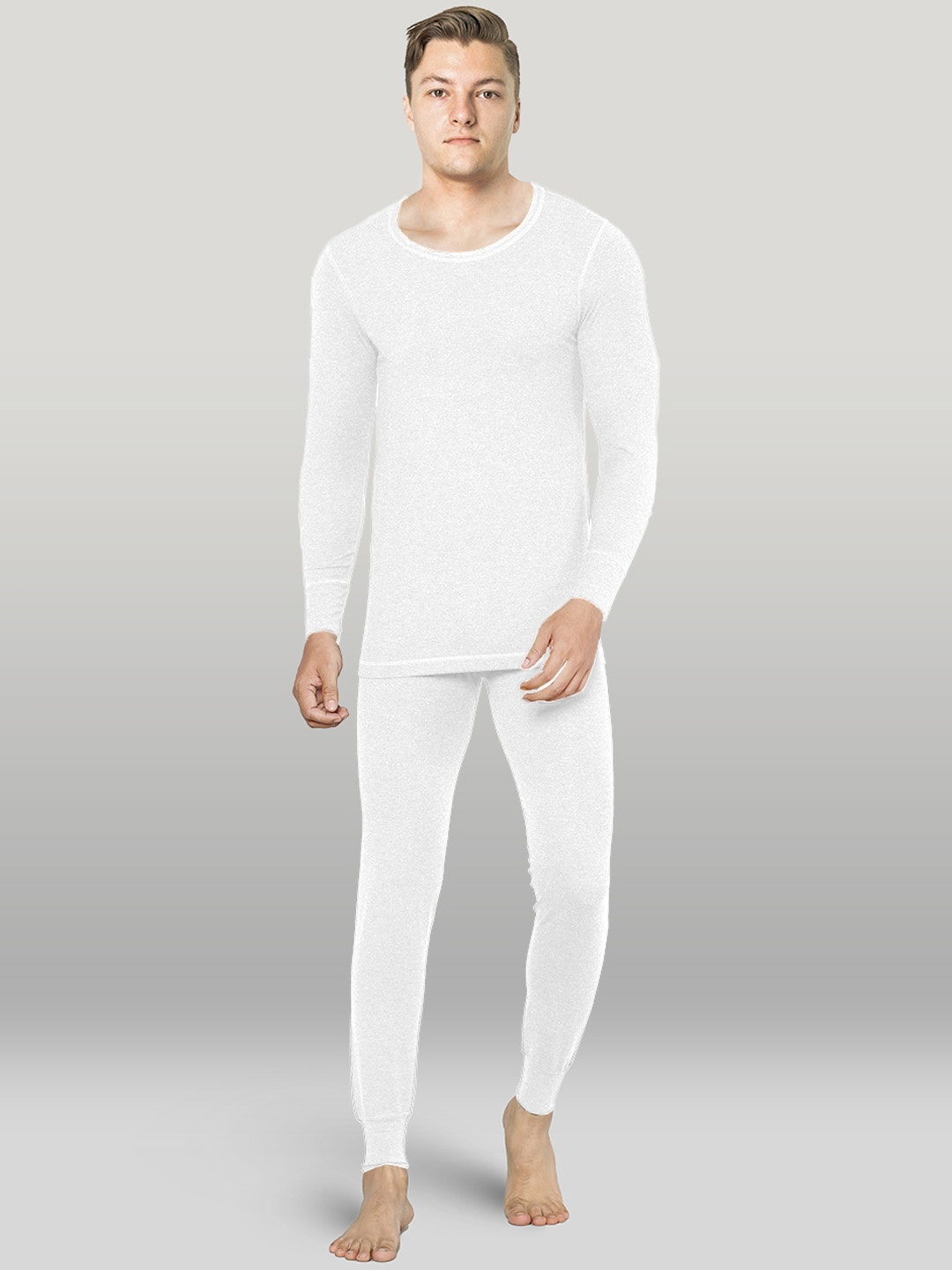 

INFERNO Round Neck Cotton Thermal Set, White