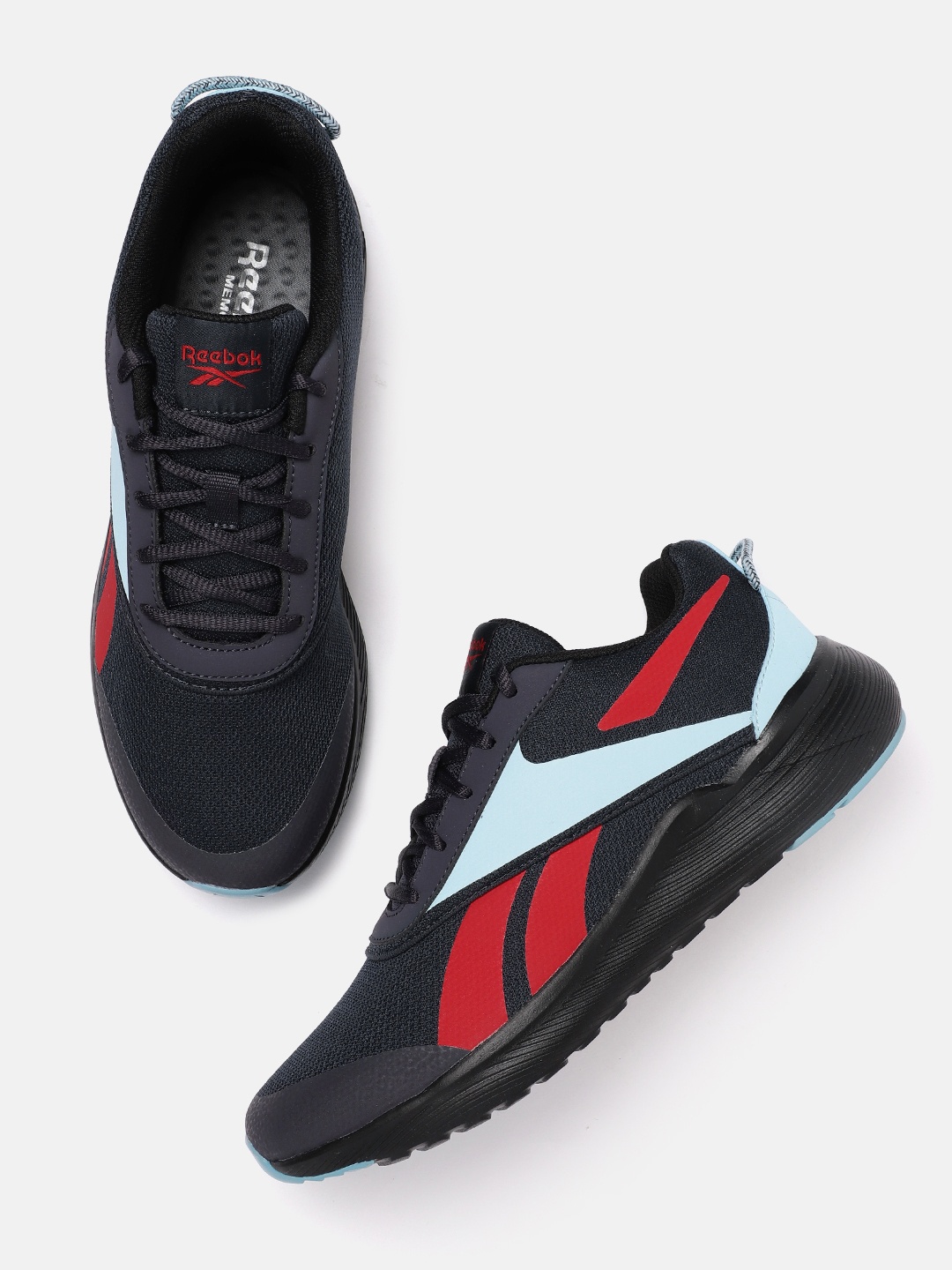 

Reebok Men Woven Design Effect Runner Shoes, Black