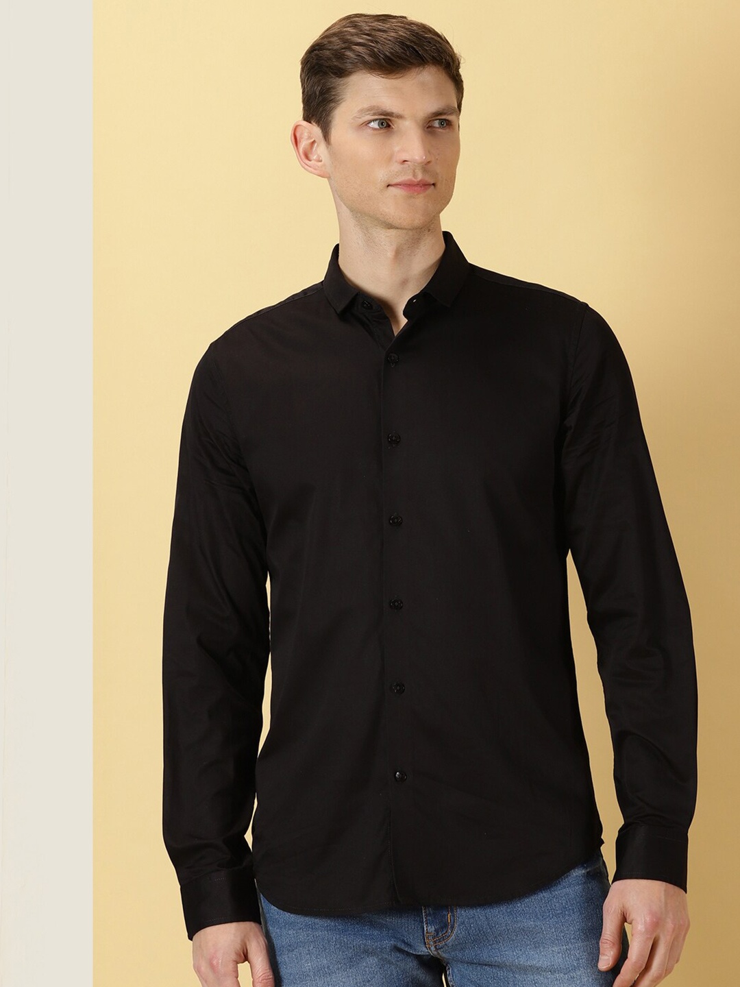 

Thomas Scott Classic Slim Fit Spread Collar Casual Shirt, Black