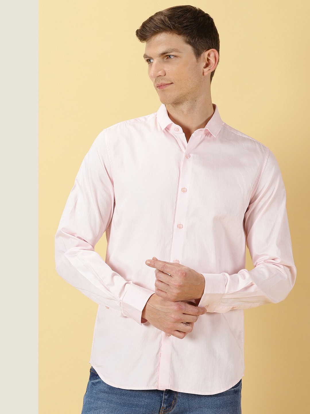 

Thomas Scott Classic Slim Fit Spread Collar Casual Shirt, Pink