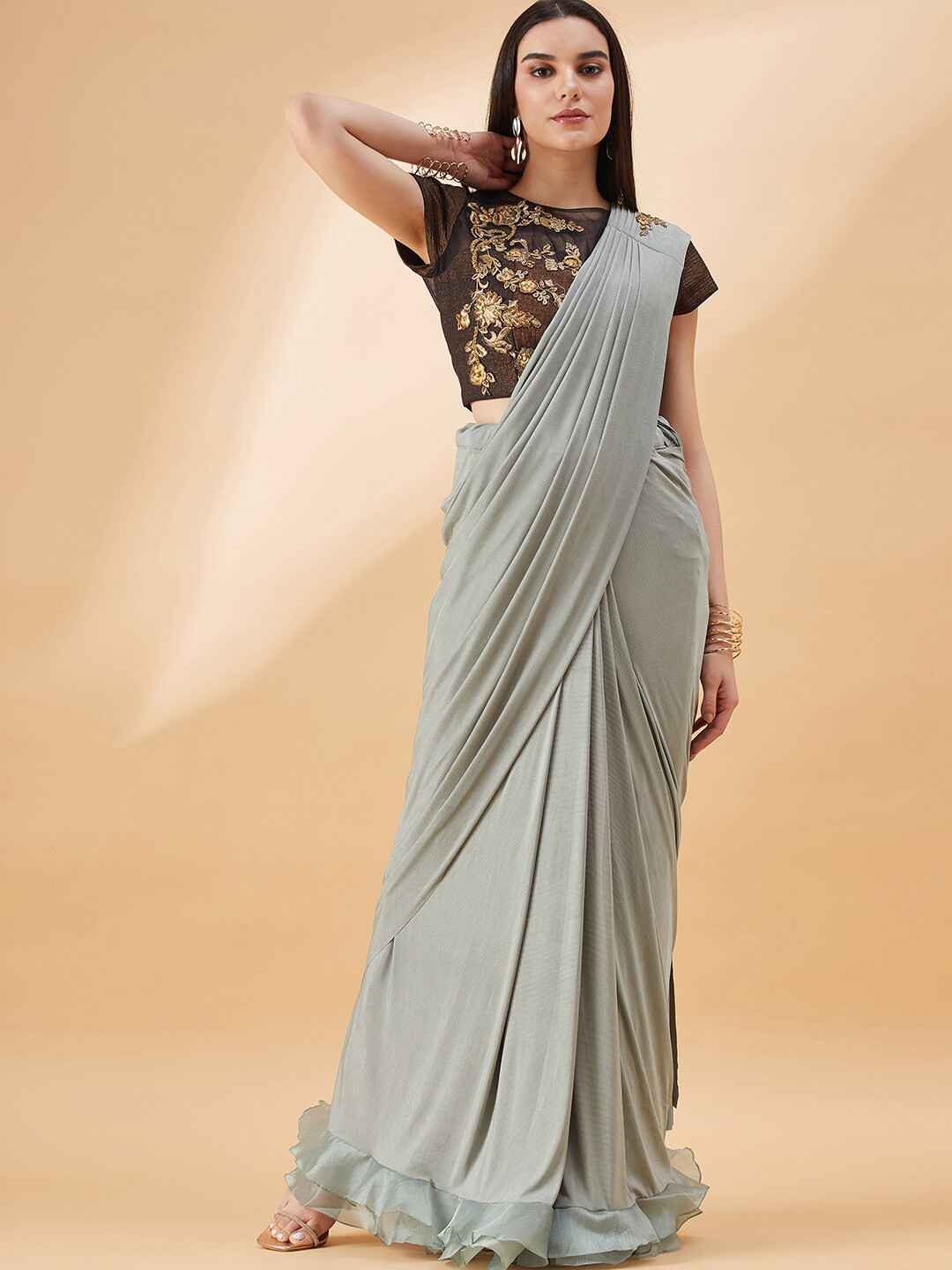 

all about you Ready to Wear Saree, Sea green