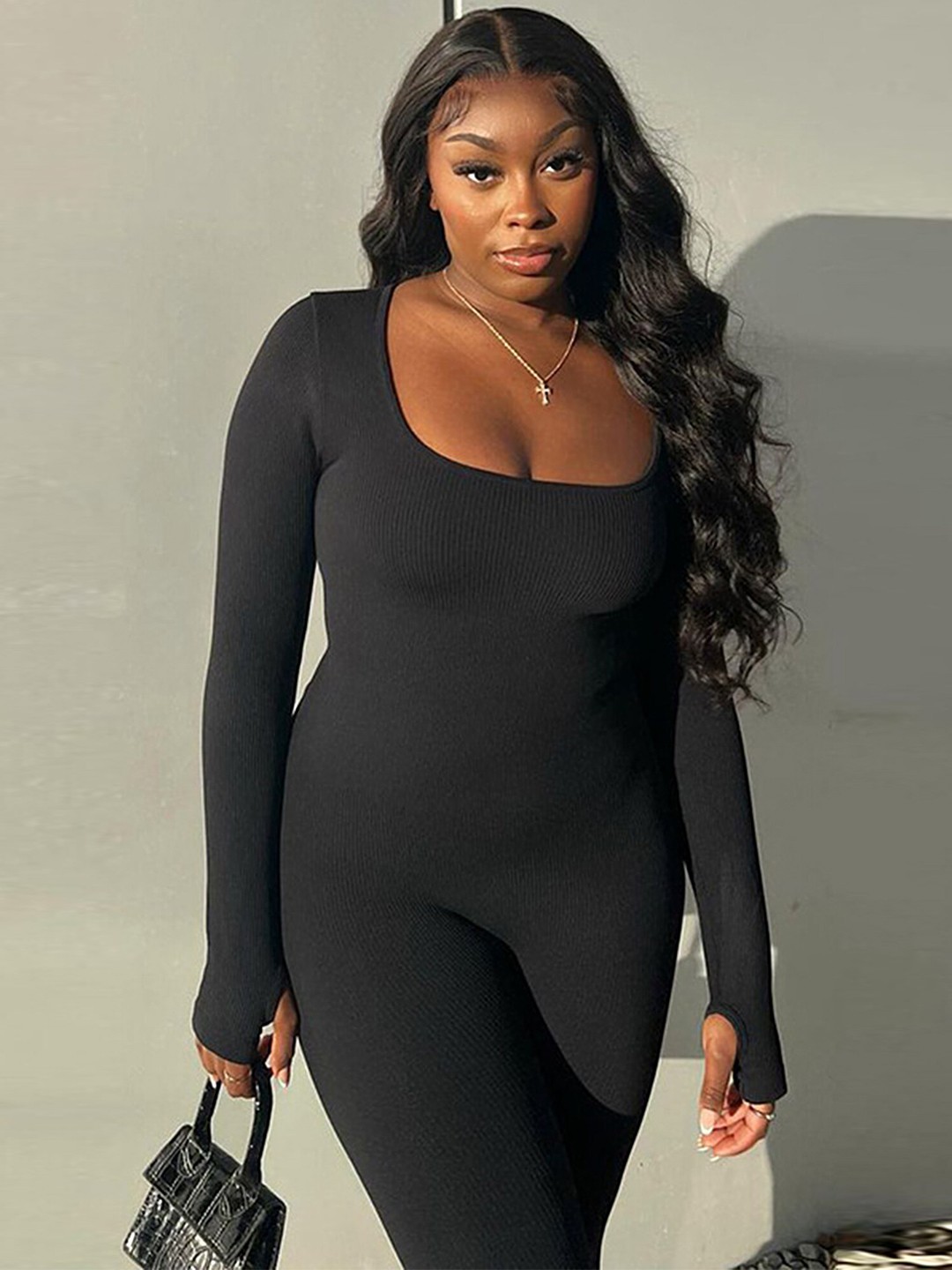 

LULU & SKY Scoop Neck Jumpsuit, Black