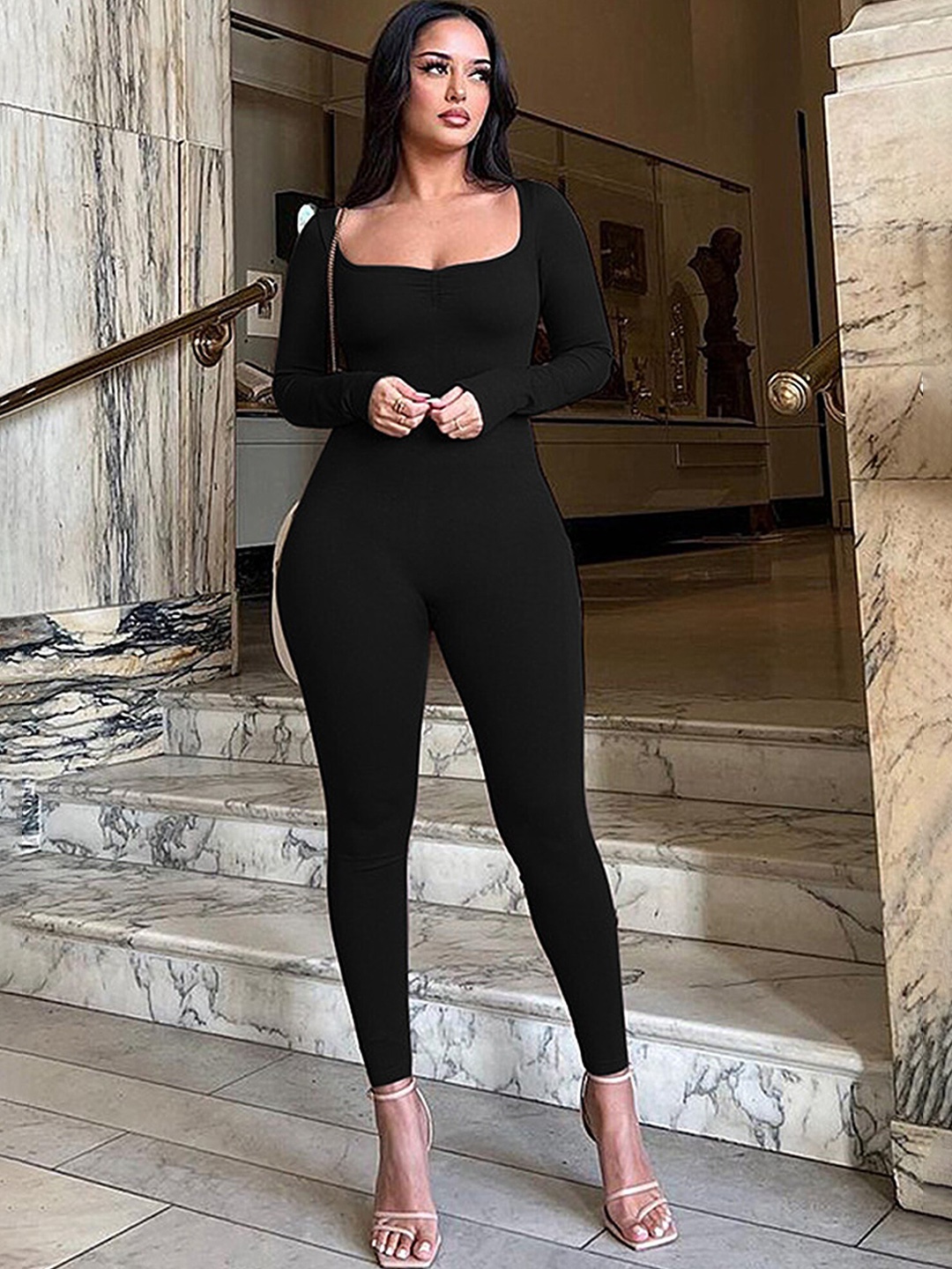 

LULU & SKY Scoop Neck Basic Jumpsuit, Black