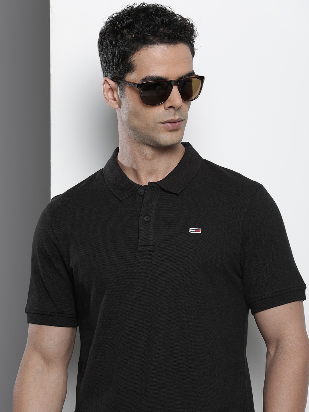 

Tommy Hilfiger Polo Collar Pure Cotton T-shirt, Black