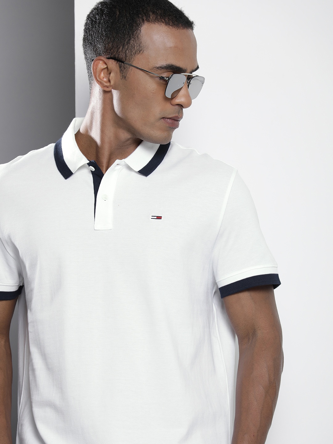 

Tommy Hilfiger Solid Polo Collar Pure Cotton T-shirt, White