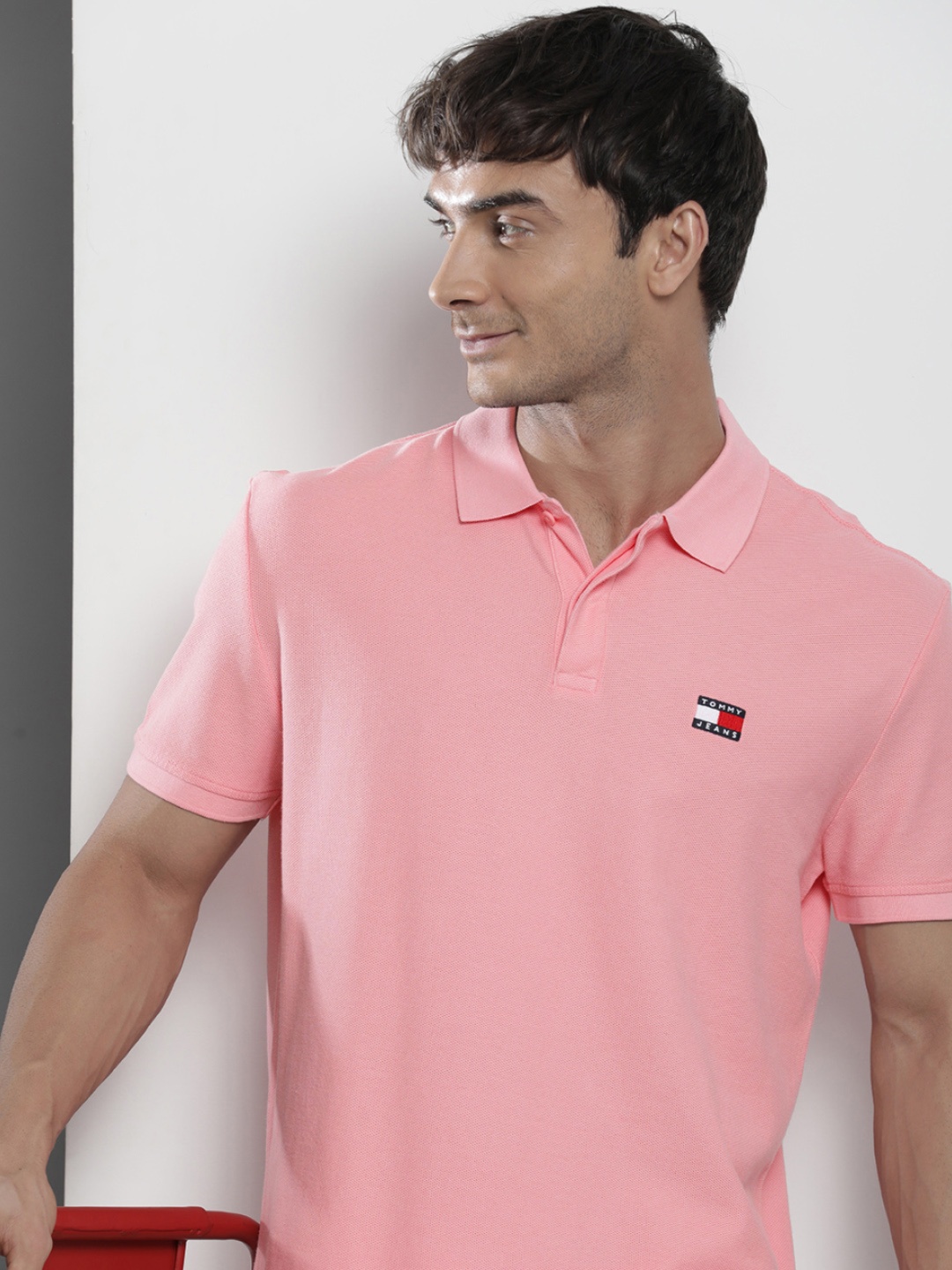 

Tommy Hilfiger Pure Cotton Polo Collar T-shirt, Pink