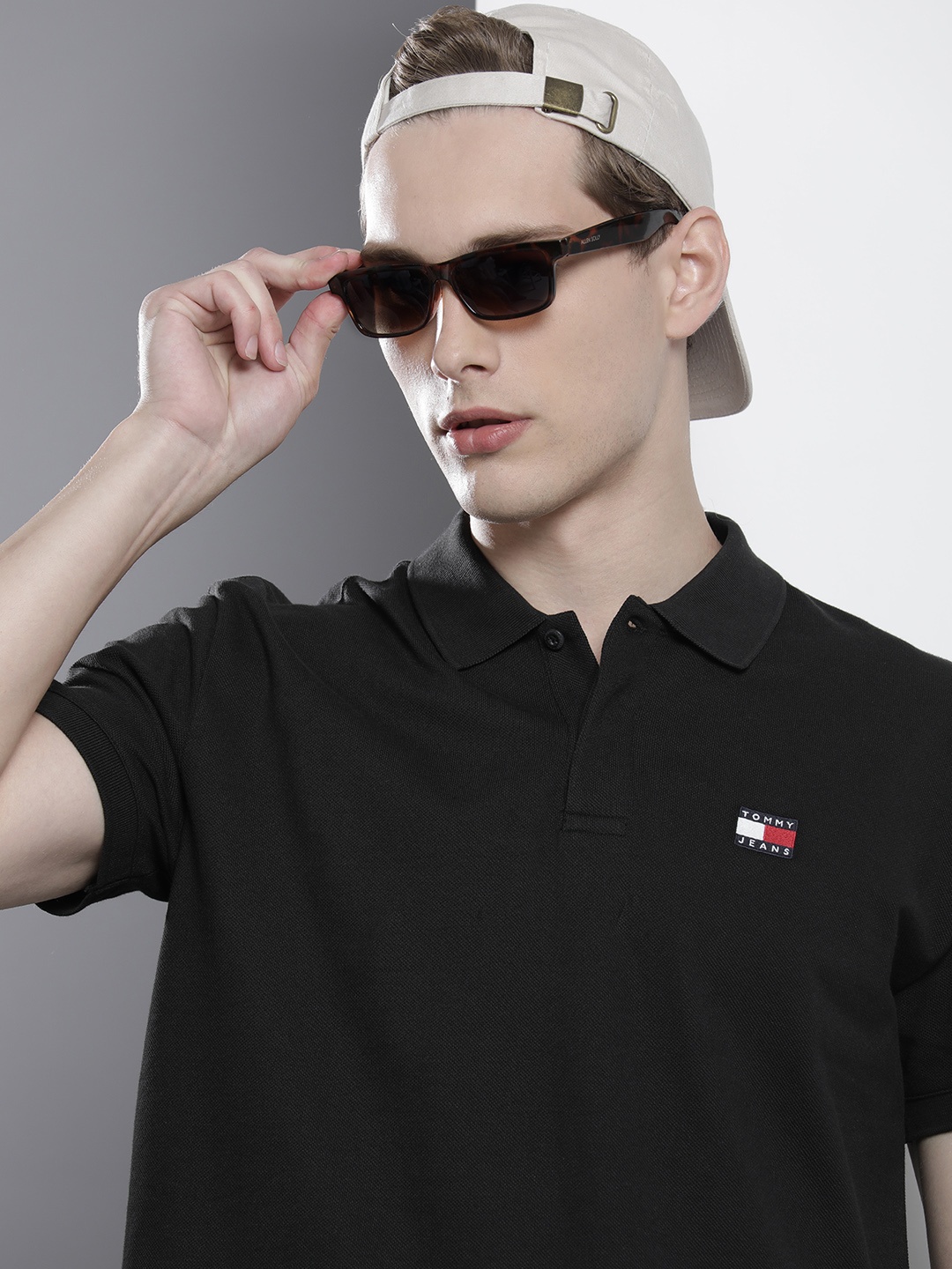 

Tommy Hilfiger Polo Collar Pure Cotton T-shirt, Black