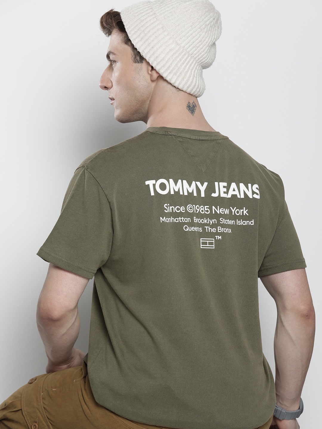 

Tommy Hilfiger Brand Logo Printed Pure Cotton T-shirt, Green