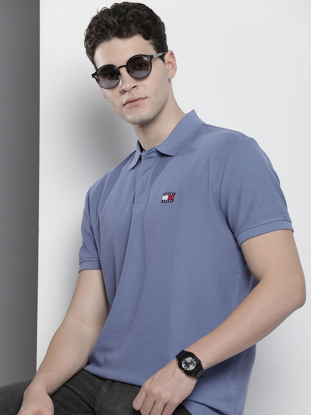 

Tommy Hilfiger Pure Cotton Polo Collar T-shirt, Blue