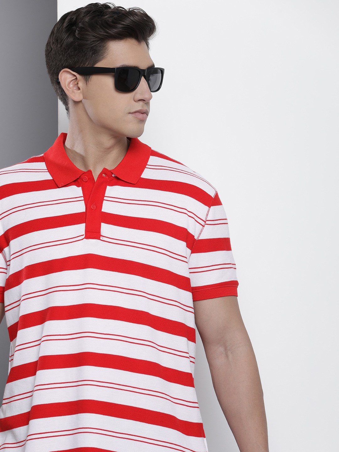 

Tommy Hilfiger Striped Polo Collar Pure Cotton T-shirt, White