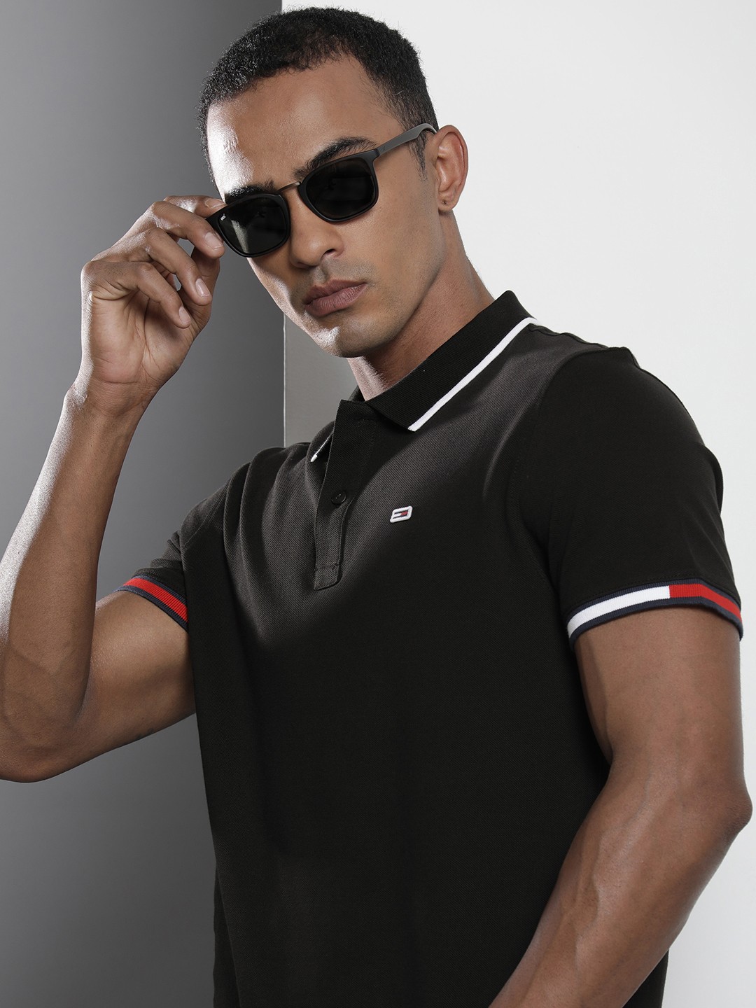

Tommy Hilfiger Men Polo Collar T-shirt, Black