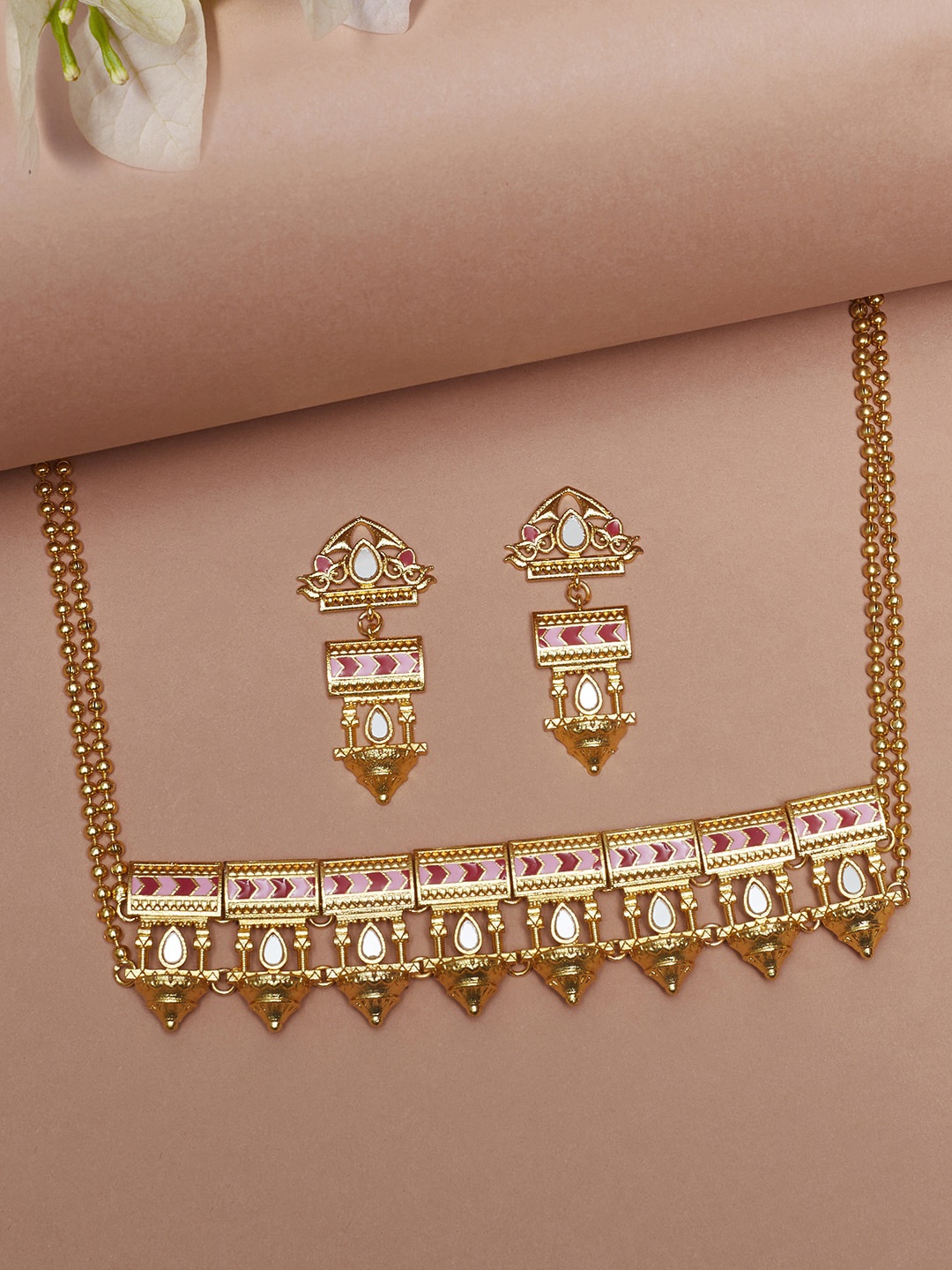 

Voylla Gold-Plated CZ-Studded Jewellery Set