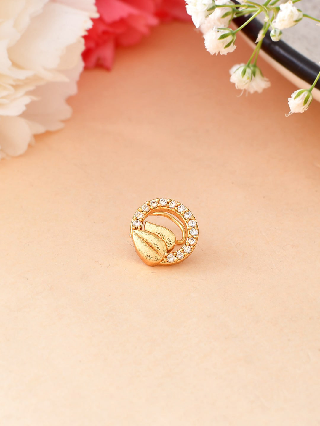 

Voylla Dainty Gold-Plated Stones-Studded Nosepin