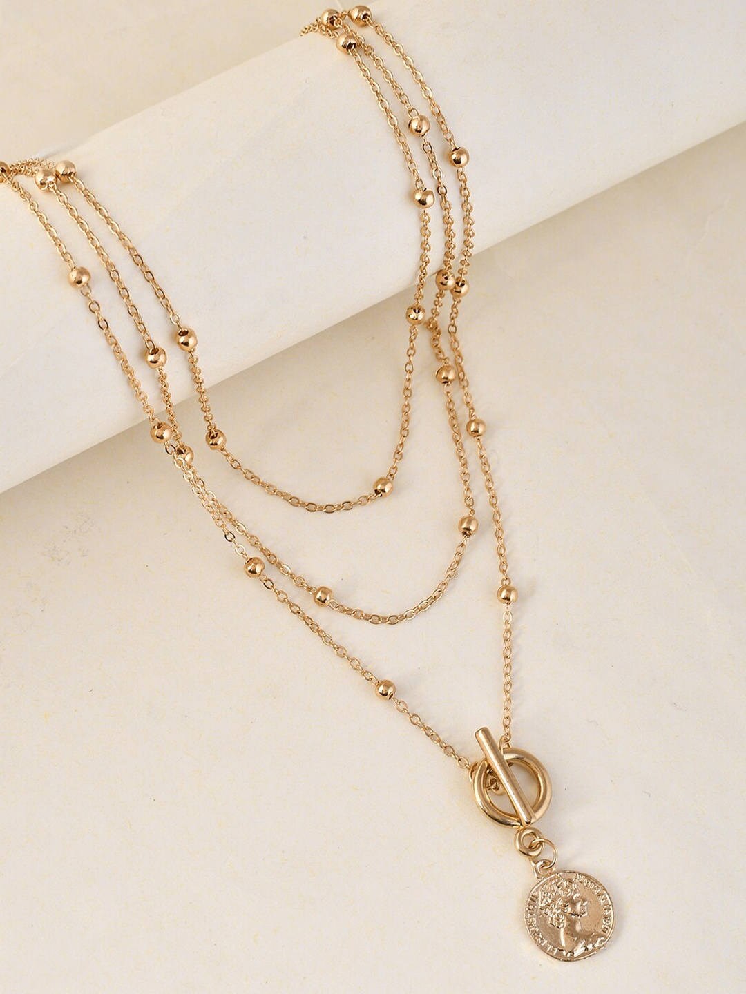 

Voylla Gold-Plated Beaded Layered Necklace
