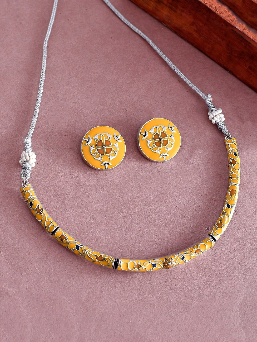 

Voylla Silver Plated Cubic Zirconia Stone-Studded Jewellery Set