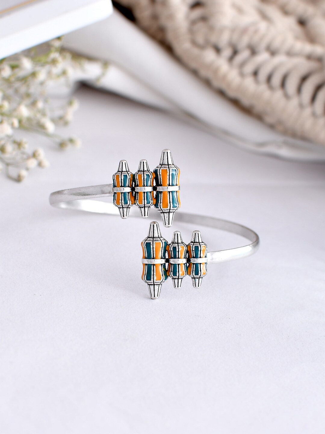 

Voylla Zulu Makena Silver-Plated Open Cuff Bracelet