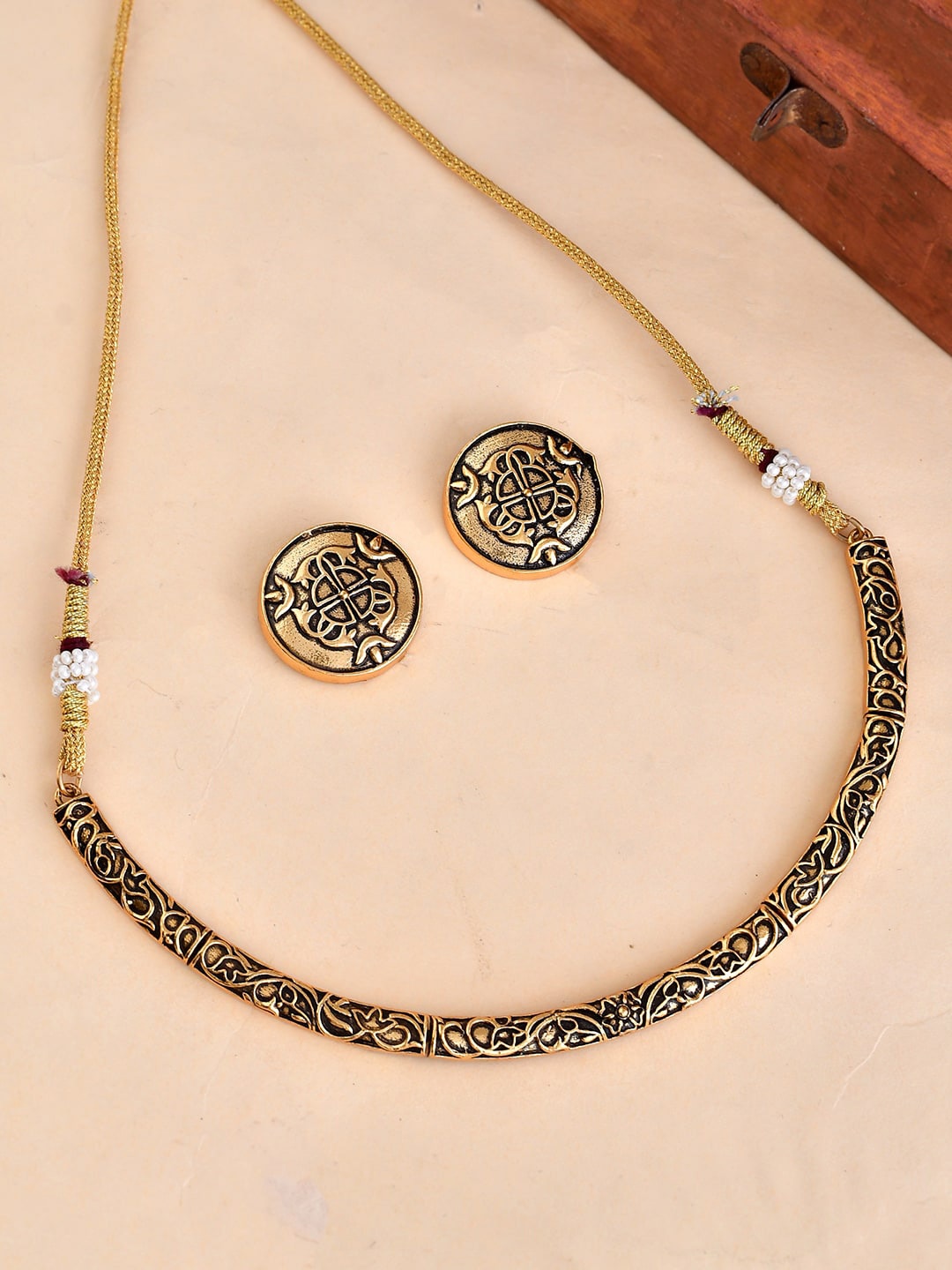 

Voylla Gold-Plated CZ-Studded Jewellery Set