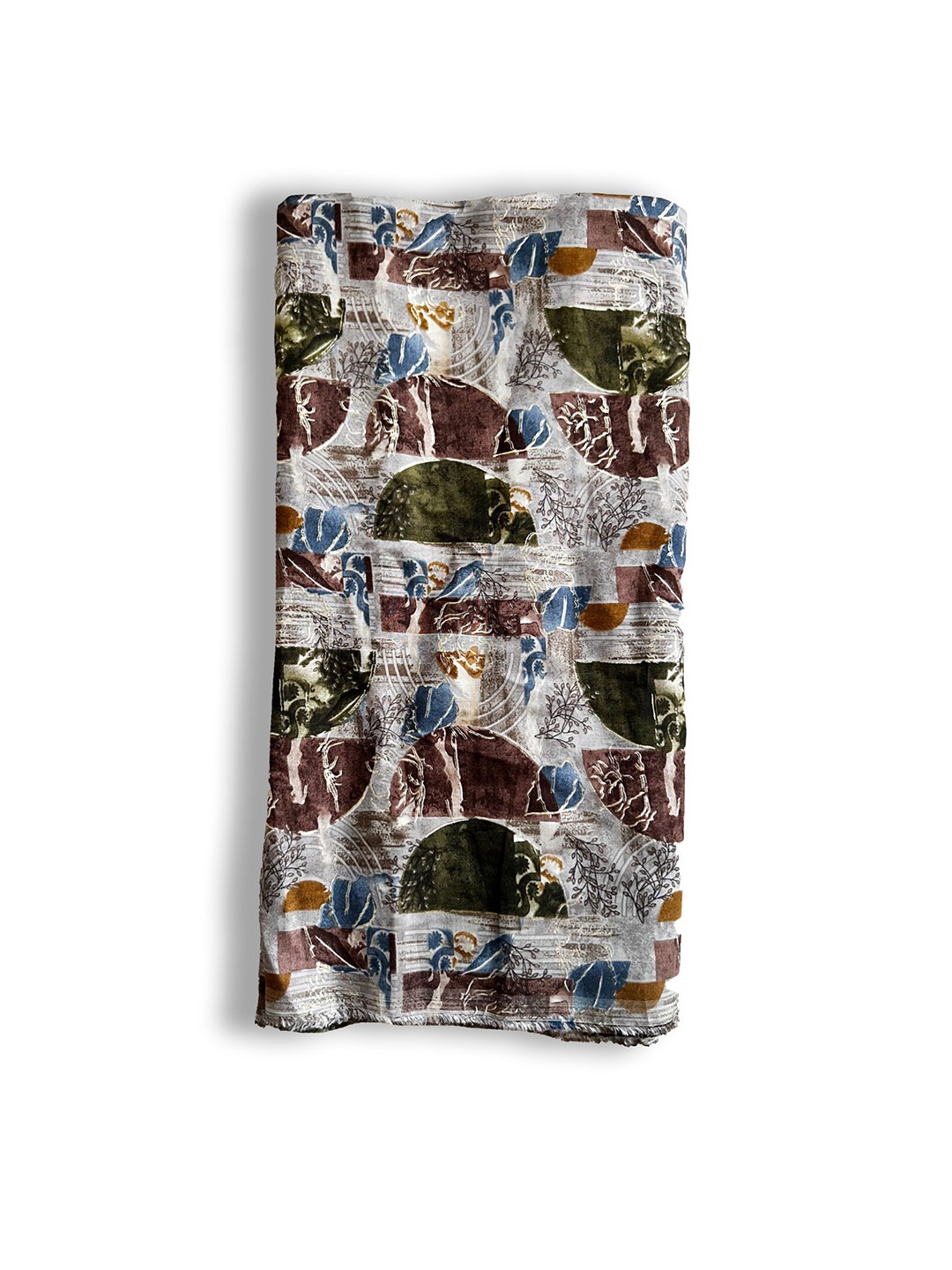 

NK Textiles Abstract Printed Unstitched Dress Material, Grey