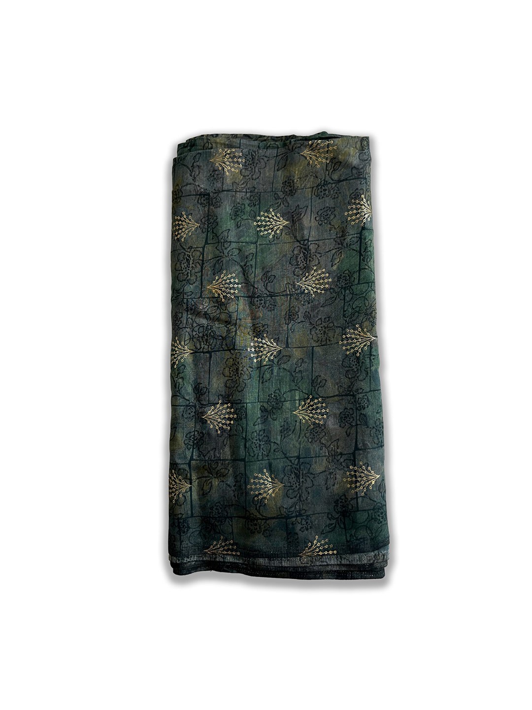 

NK Textiles Floral Printed Unstitched Dress Material, Green