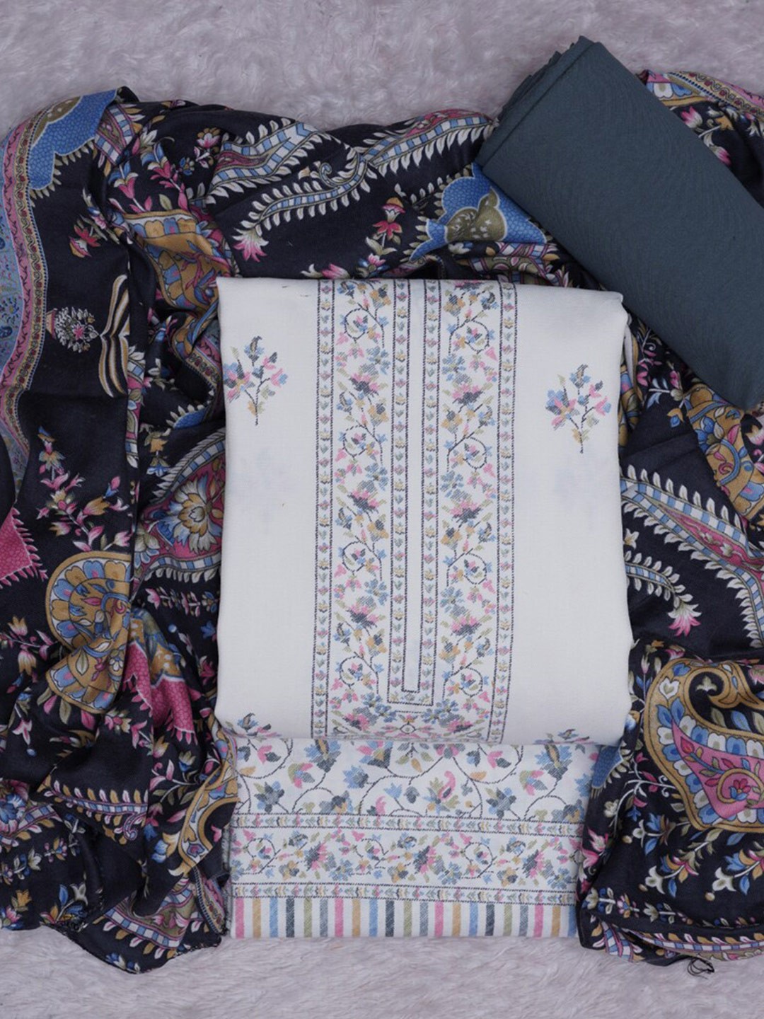 

ASISA Floral Woven Design Dress Material, Grey