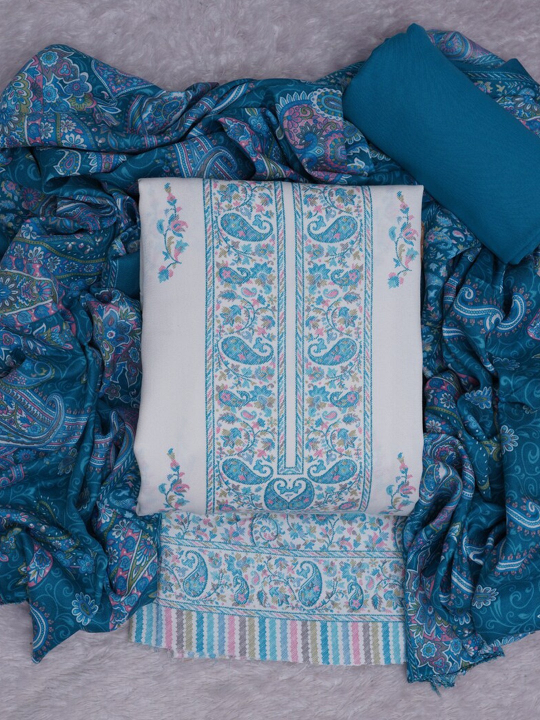 

ASISA Paisley Woven Design Dress Material, Blue