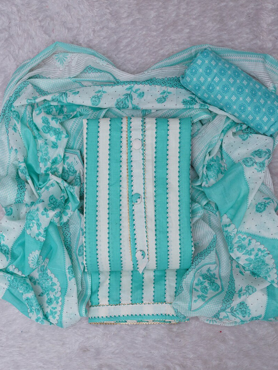 

ASISA Printed Unstitched Dress Material, Blue