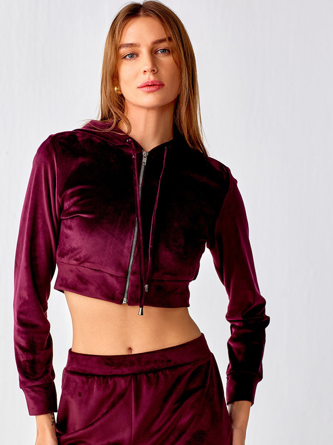 

COVER STORY Hooded Lightweight Bomber Jacket, Maroon