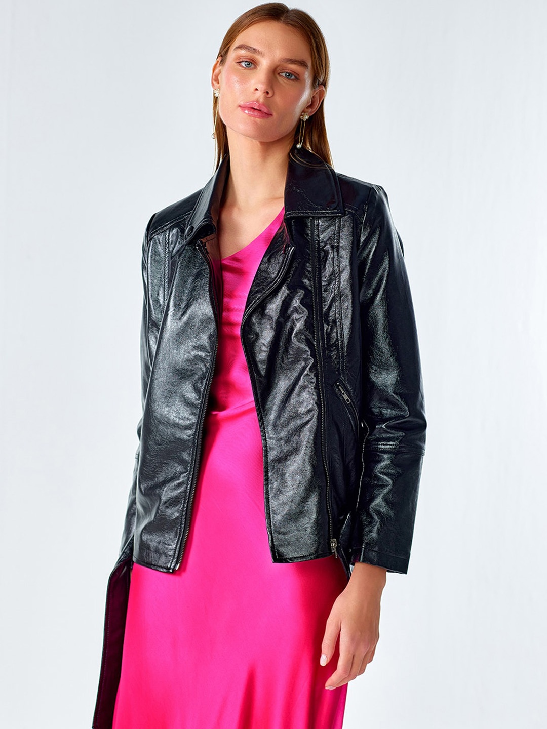 

COVER STORY Lightweight Leather Jacket, Black