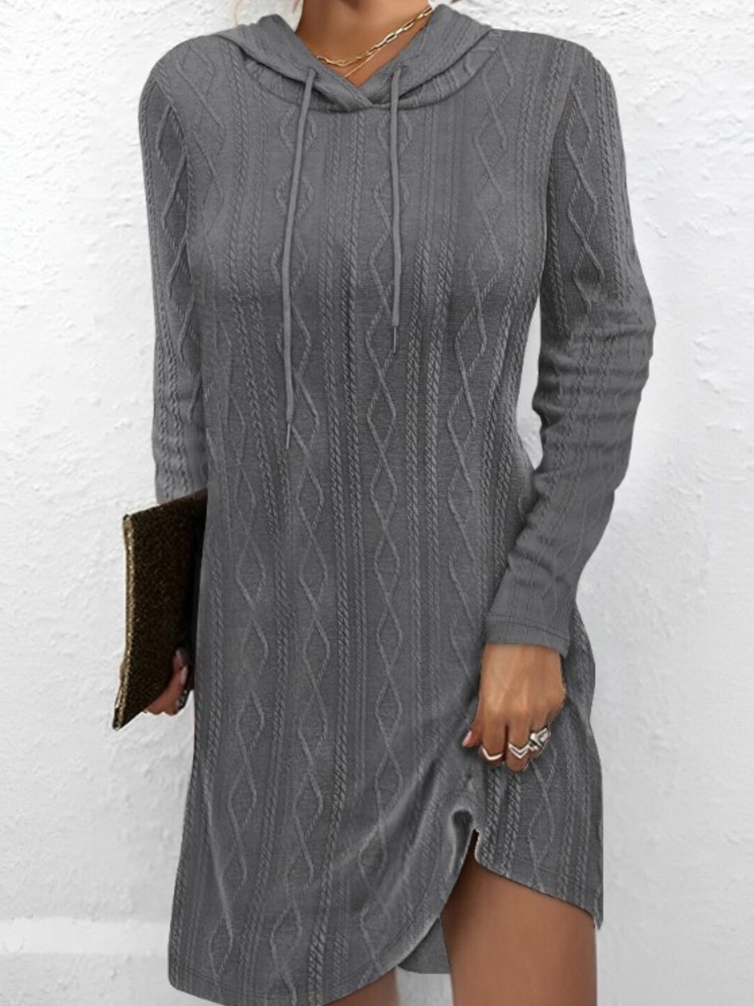 

Stylecast X KPOP Self Design Hooded Jumper Dress, Grey
