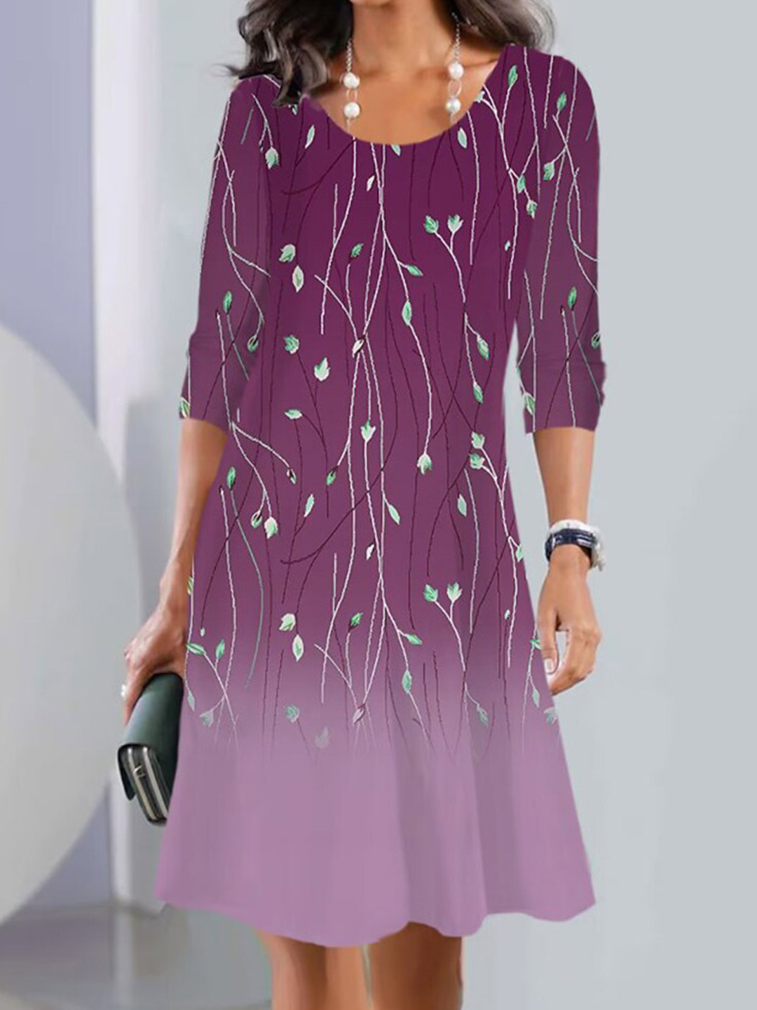 

Stylecast X KPOP Burgundy Floral Printed A-Line Dress