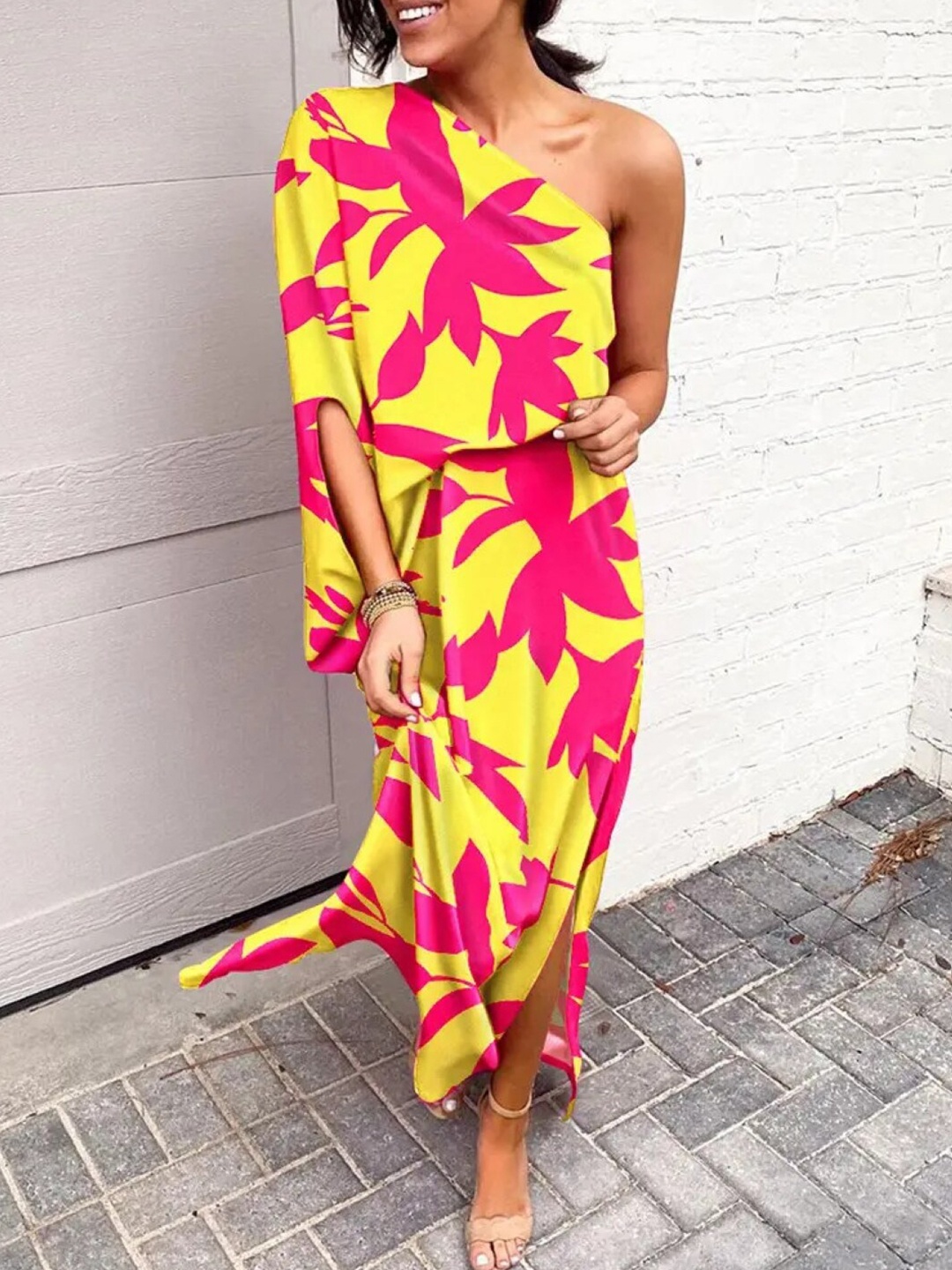 

Stylecast X KPOP Floral Printed Midi Dress, Yellow