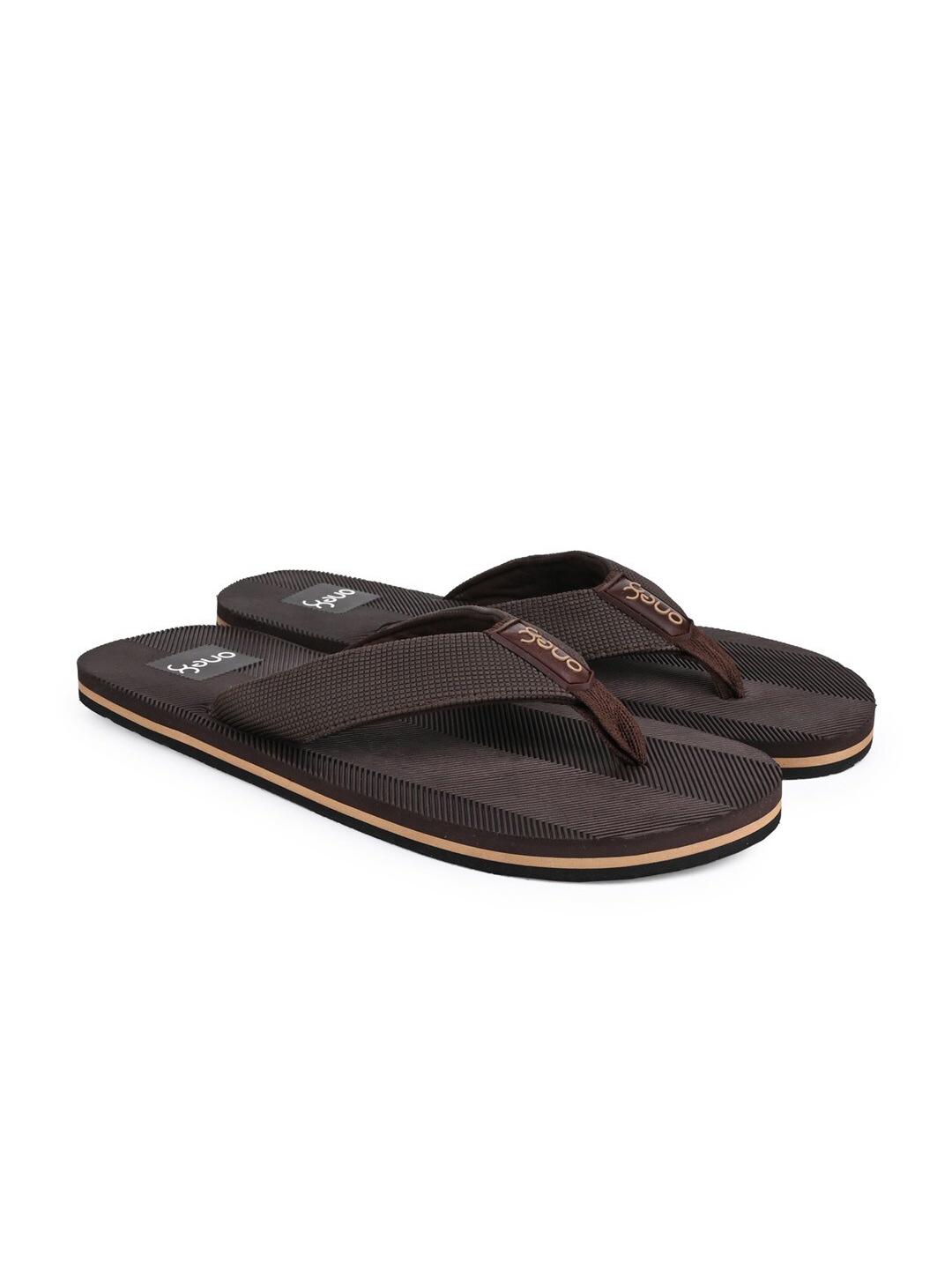 

One8 Men Water Resistant Thong Flip-Flops, Brown